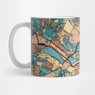 Leeds Map Pattern in Mid Century Pastel Mug